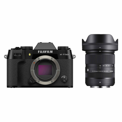 Fujifilm X-T50 zwart + Sigma 18-50mm f/2.8