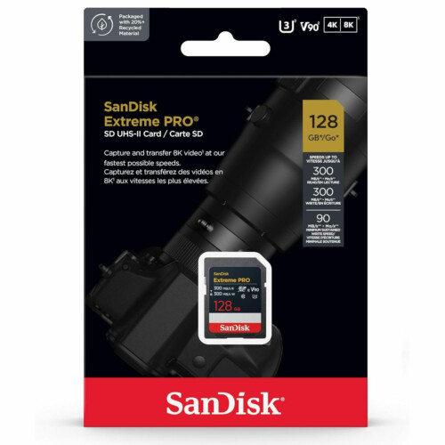 Sandisk 128GB SDXC Extreme Pro 300MB/s V90 UHS-II