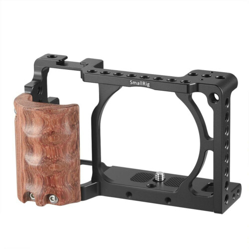 SmallRig 2082 Cage with Wooden Handgrip for Sony A6000/A6300