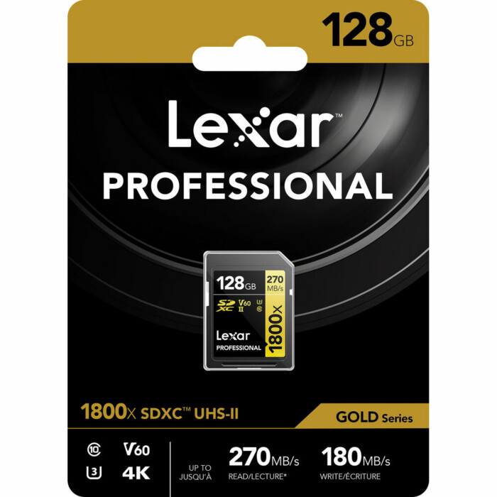 circulatie Sandy vacature Lexar Professional SDXC 128GB BL 1800X UHS-II V60 Gold