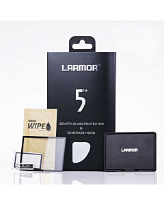 Larmor 5th Gen Screen Protector + Sun Hood voor Nikon D500