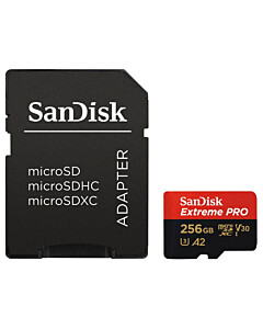 Sandisk MicroSDXC Extreme Pro 256GB 170MB/s U3 V30 A2