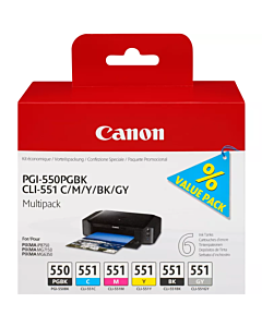 Canon PGI-550 PB + CLI-551 C/M/Y/B/G Multipack inktcartridges