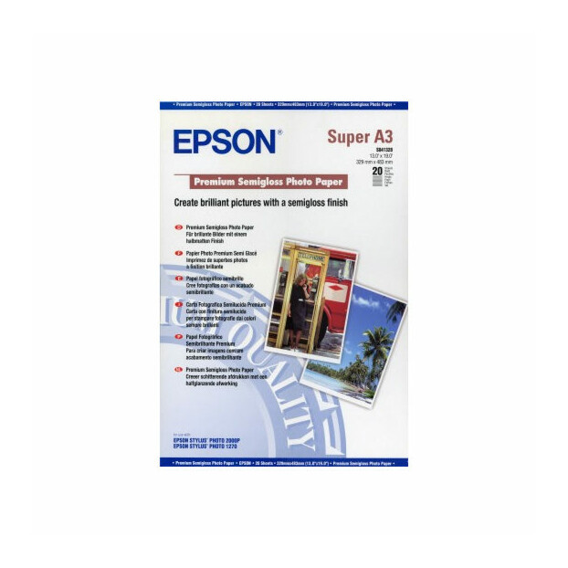 Epson Premium Semi Gloss Fotopapier A3+ | 20 vel