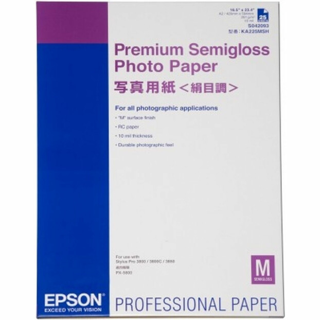 Epson Premium Semi Gloss Fotopapier A2 | 25 vel