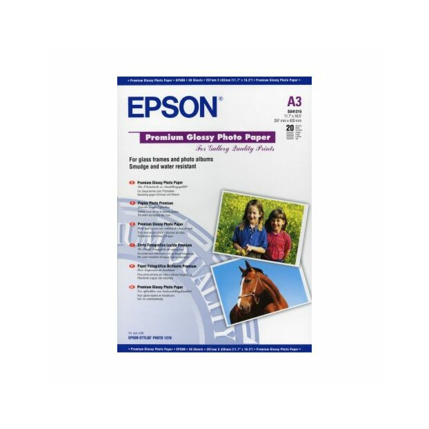Epson Premium Glossy Fotopapier A3 | 20 vel