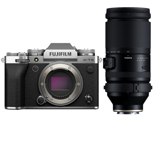 Fujifilm X-T5 zilver + Tamron 150-500mm f/5-6.7 DI III VC VXD