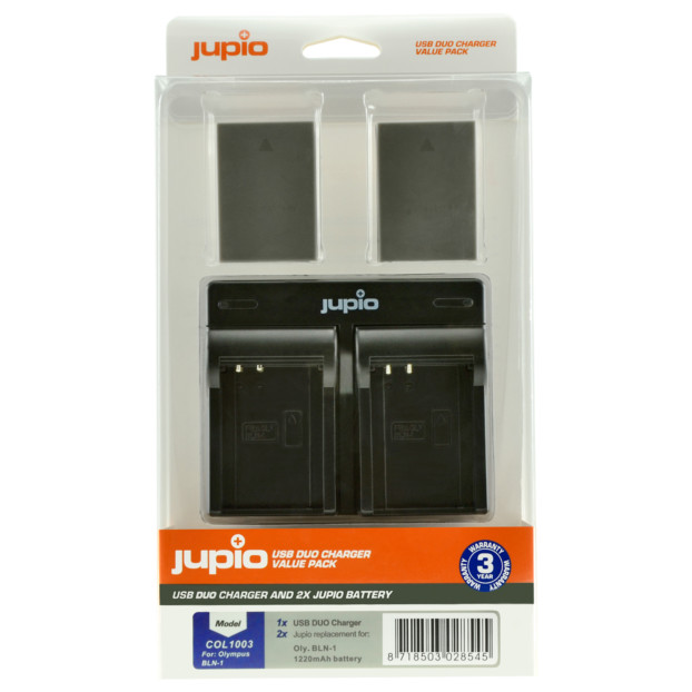 Jupio Kit: 2x Battery BLN-1 + USB Dual Charger COL1003