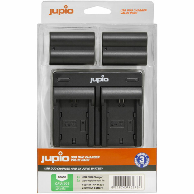 Jupio Value Pack: 2x Battery Fujifilm NP-W235 + USB Dual Charger