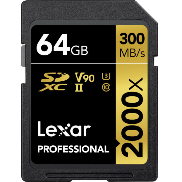 Lexar SDXC Professional 2000x 64GB 300MB/s UHS-II