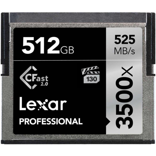 Lexar CFast 2.0 Professional 3500x 512GB 525MB/s