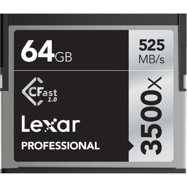 Lexar CFast 2.0 Professional 3500x 64GB 525MB/s