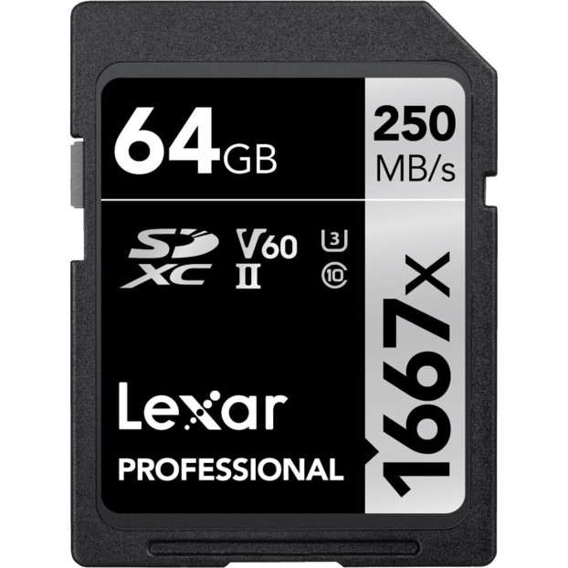 Lexar SDXC Professional 1667x 64GB 250MB/s UHS-II