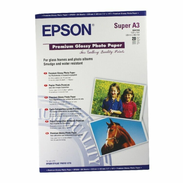 Epson Premium Glossy Fotopapier A3+ | 20 vel