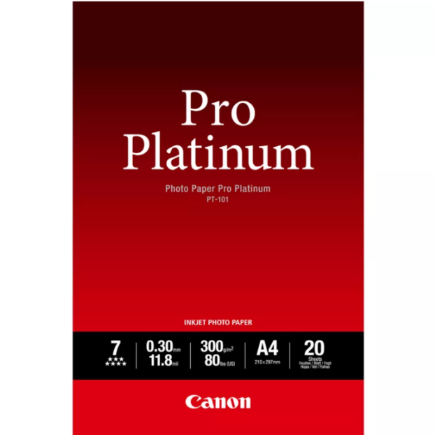Canon Pro Platinum Fotopapier A4 | 20 vel