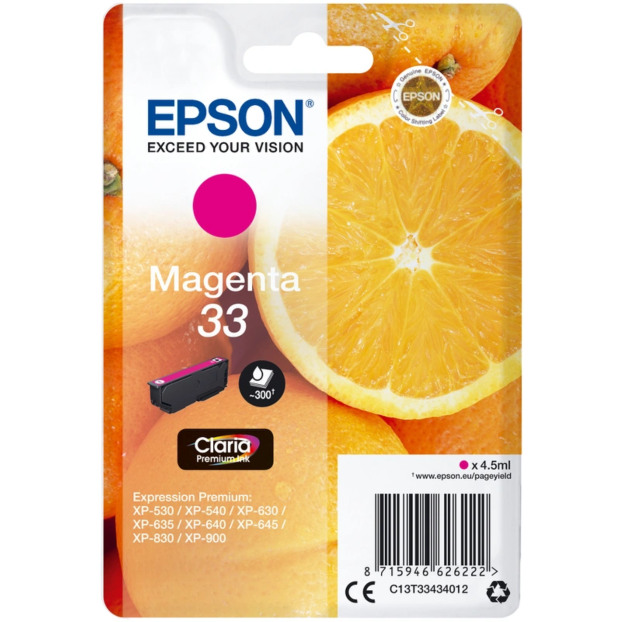 Epson 33 Claria Premium inktpatroon | Magenta