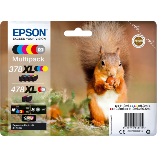 Epson 378 / 478 Claria Photo inktpatroon HD Inkt | Multipack 6 kleuren XL