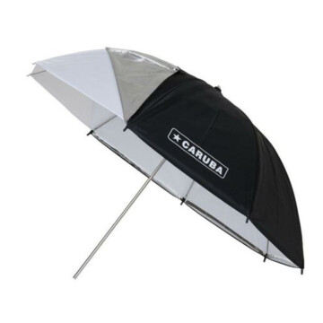 Caruba Flitsparaplu 109cm, doorschijnend + zwarte hoes