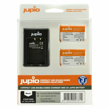 Jupio Kit: 2x Battery NP-BX1 + Compact USB Dual Charger