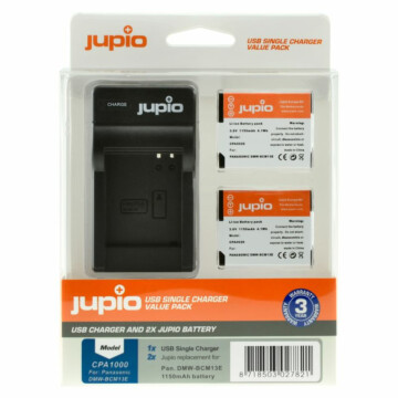 Jupio Kit: 2x Battery DMW-BCM13E + USB Single Charger