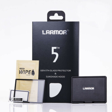 Larmor 5th Gen Screen Protector + Sun Hood voor Nikon D600/D610